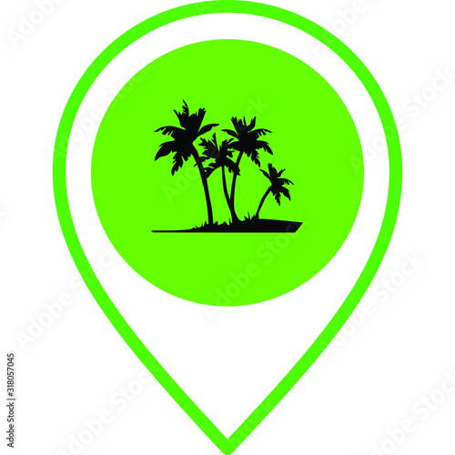 beach location icon  vector illustration