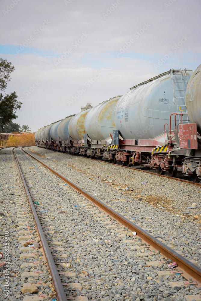 Naklejka premium train on railway