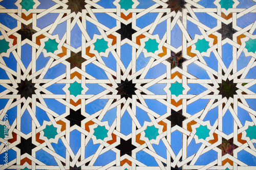 Tile Background in the Alcazar de Sevilla in Spain