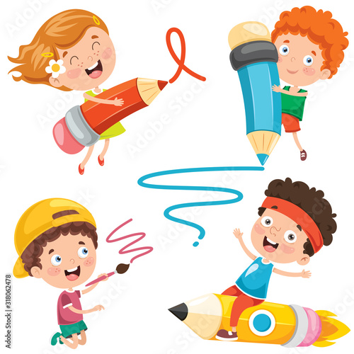 Education Concept With Funny Kids