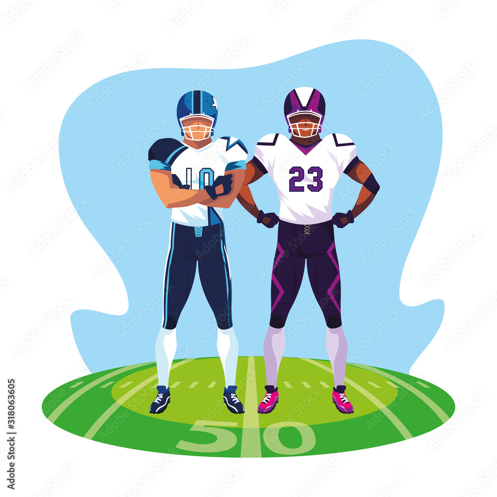 men players american football on stadium grass men players american football on stadium grass