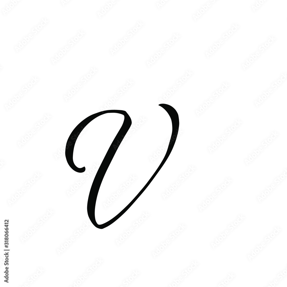 V letter brushstyle handwritten vector isolated V letter brushstyle handwritten vector isolated