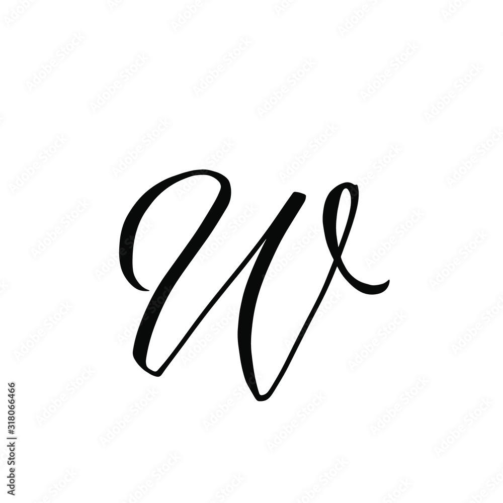 W letter brushstyle handwritten vector isolated W letter brushstyle handwritten vector isolated