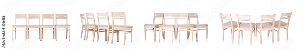 Set of chairs isolated on white Set of chairs isolated on white