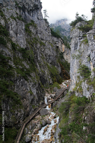 Silberkar Gorge is a romantic whitewater gorge in the heart of the Dachstein massif, Alps, Austria