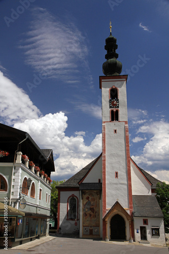 Parish Church of  St. Bartholomaeus, square of Mauterndorf, Salzburg State, Austria photo