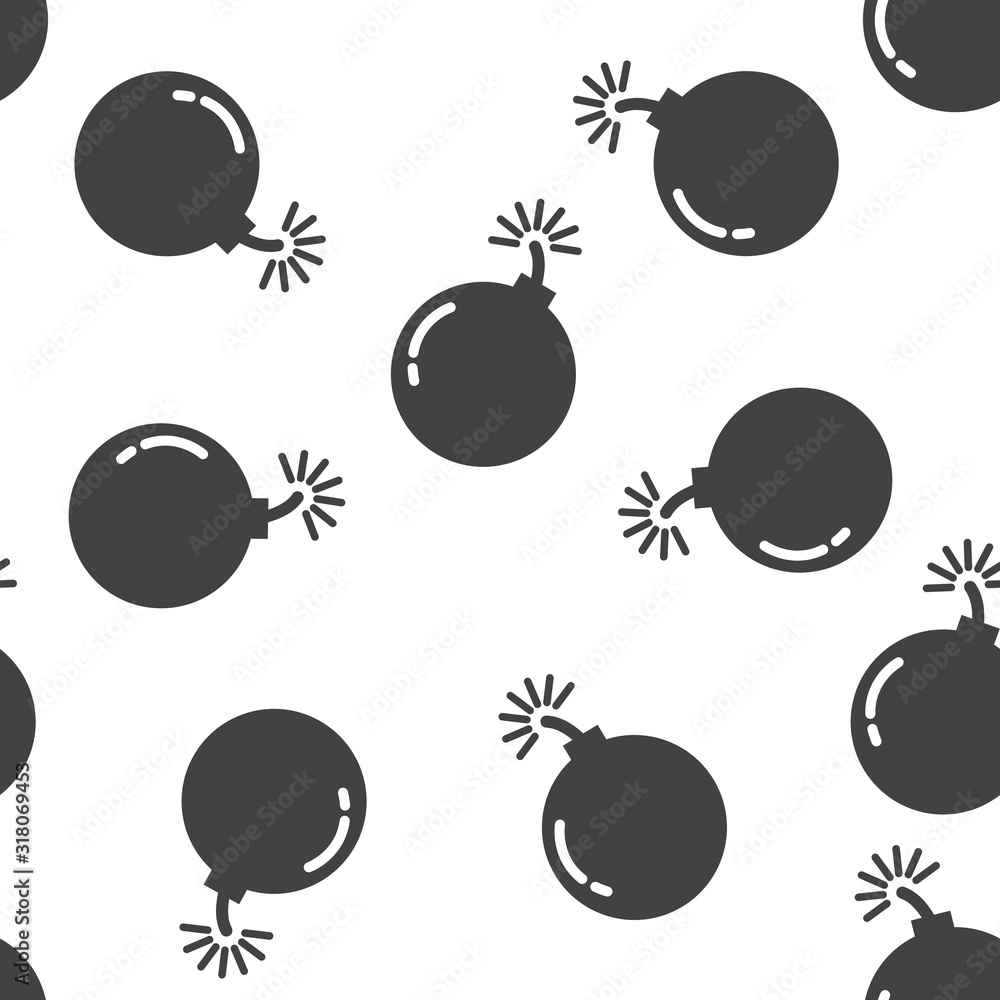 Vector icon bomb seamless pattern on a white background. Vector icon bomb seamless pattern on a white background.