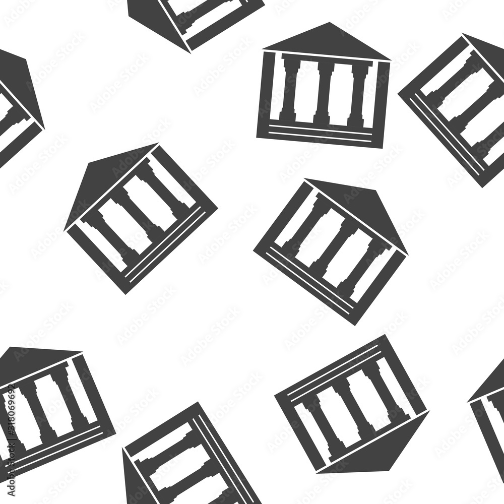 Vector icon of a business office building seamless pattern on a white background. Vector icon of a business office building seamless pattern on a white background.