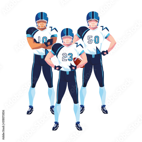 team of players american football , sportsmen with uniform