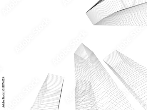 Concept 3d architecture building, vector illustration