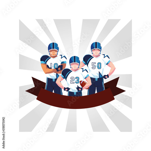 team of players american football , sportsmen with uniform