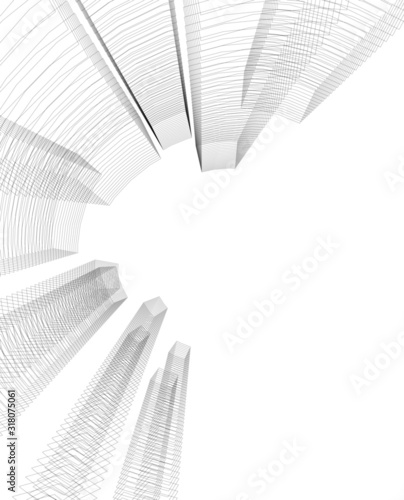 Concept 3d architecture building, vector illustration