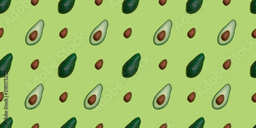 Colored seamless bright background with avocado for your design