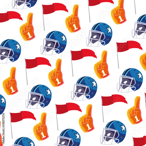 pattern of icons american football on white background