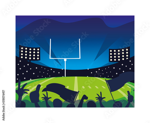 football stadium with lights, soccer game american