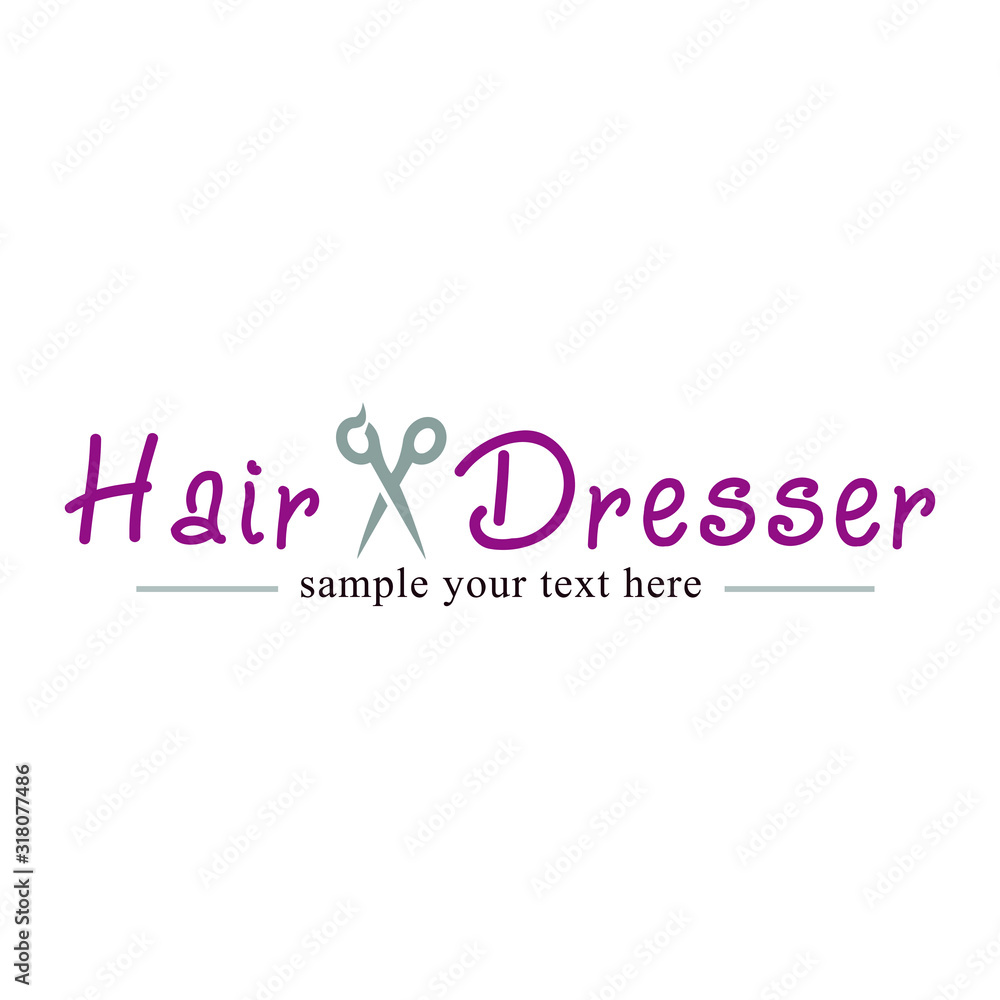 Scissors vector logo design template. Hair salon logo with scissors / vector illustration