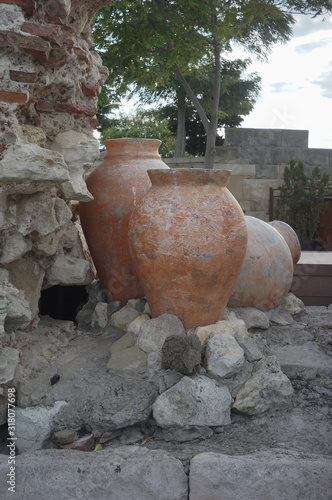 Old flower vase, ceramic vase