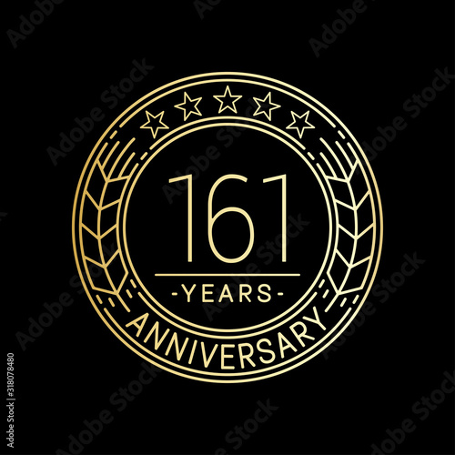 161 years anniversary logo template. 161st line art vector and illustration.