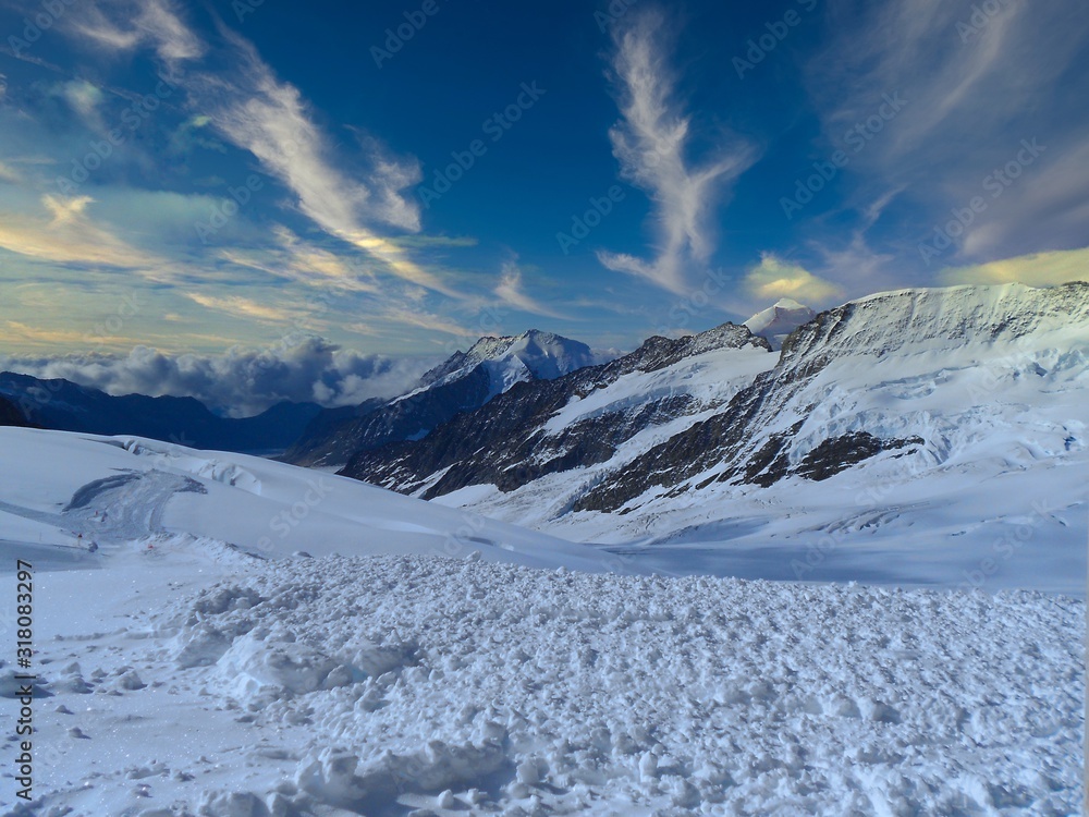 Top of Swiss Alps Mountain Jungfrau 