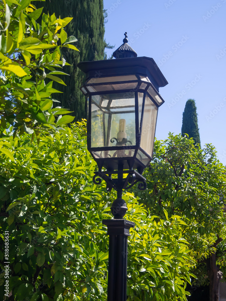 Vintage lanterns on the streets in Spain
