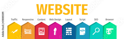 Website Flat Vector Icons. Website Vector Background with Icons.