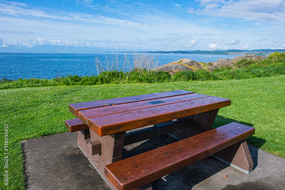 Picnic Table to Enjoy the View of the Strait of Juan de Fuca