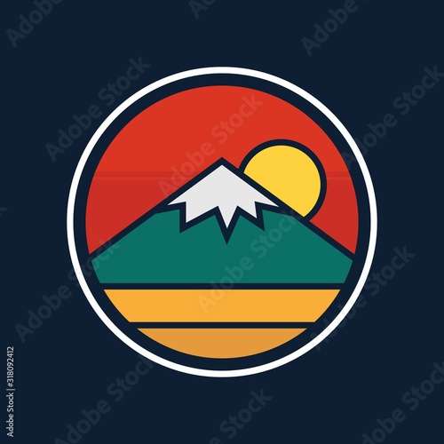 simple logo badge mountain design illustration photo