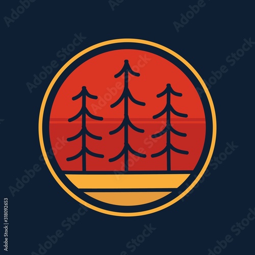 simple logo badge tree design illustration photo