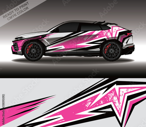 Car wrap decal design vector  custom livery race rally car vehicle sticker and tinting.