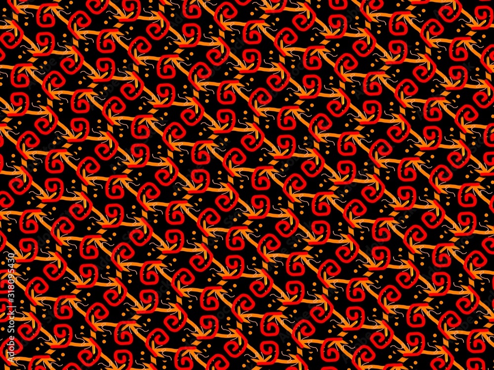 seamless red, orange and black futuristic element pattern seamless red, orange and black futuristic element pattern
