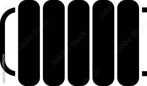 Black Heating radiator icon isolated on white background. Vector Illustration