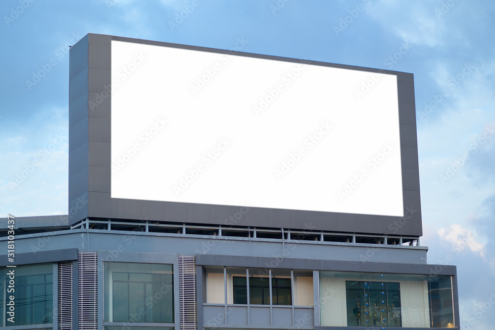 blank billboard on background of sky with clouds blank billboard on background of sky with clouds