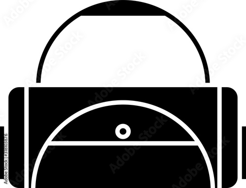 Black Sport bag icon isolated on white background. Vector Illustration