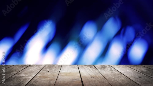 empty wooden on blurred nature backdrop. Wood table top. can used for display or montage your products