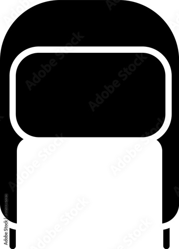 Black Winter hat with ear flaps icon isolated on white background. Vector Illustration