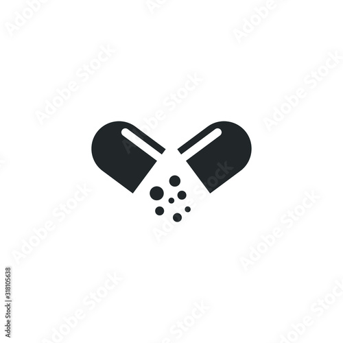 capsule icon template color editable. medicine symbol vector sign isolated on white background illustration for graphic and web design.