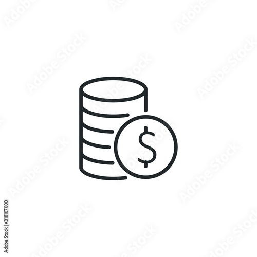 Coin icon template color editable. Coin symbol vector sign isolated on white background illustration for graphic and web design.