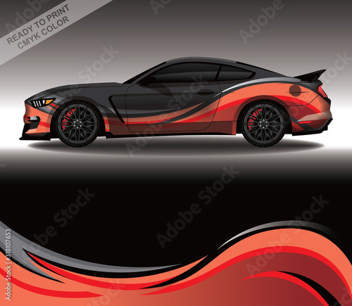 Car wrap decal design vector  custom livery race rally car vehicle sticker and tinting.