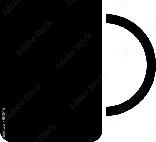Black Coffee cup icon isolated on white background. Tea cup. Hot drink coffee. Vector Illustration