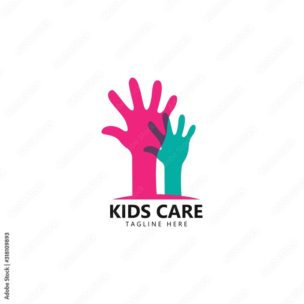 kids care logo unity vector icon illustration kids care logo unity vector icon illustration