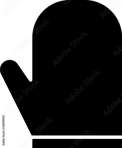 Black Oven glove icon isolated on white background. Kitchen potholder sign. Cooking glove. Vector Illustration