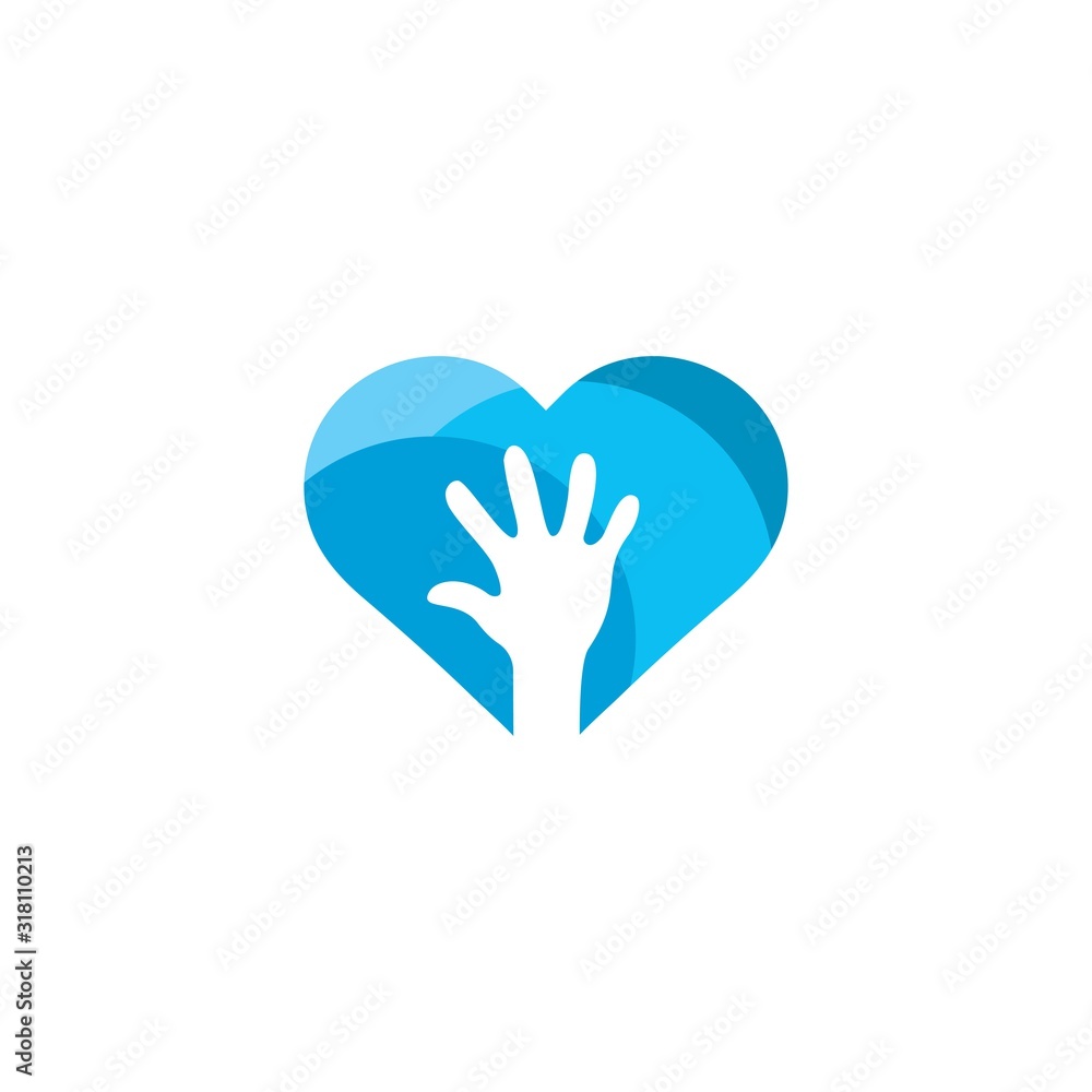 Obraz premium kids care logo unity vector icon illustration