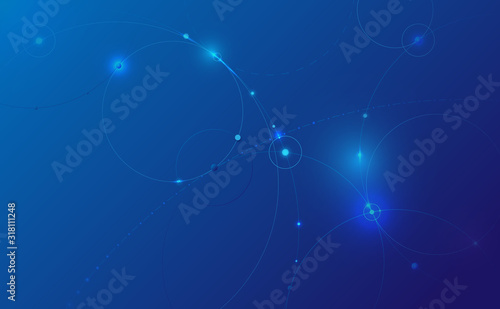 Abstract circles technology futuristic background. Round banner with empty space for your design
