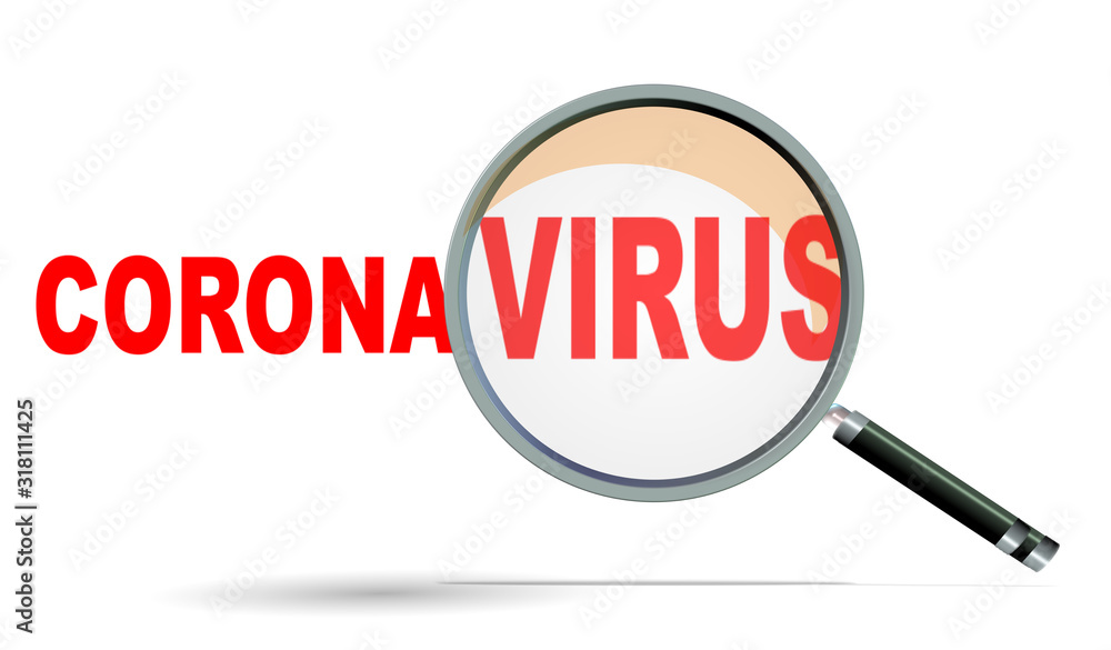 coronavirus text and zoom len resarch symptomps analysis solution care - 3d rendering coronavirus text and zoom len resarch symptomps analysis solution care - 3d rendering