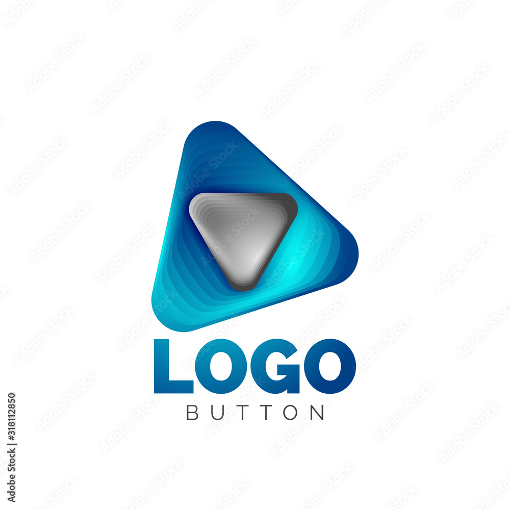 Play, arrow or download button icon, minimal design business logo template. 3d geometric bold in relief style with color blend steps effect. Vector Illustration For Wallpaper, Banner, Background, Card Play, arrow or download button icon, minimal design business logo template. 3d geometric bold in relief style with color blend steps effect. Vector Illustration For Wallpaper, Banner, Background, Card