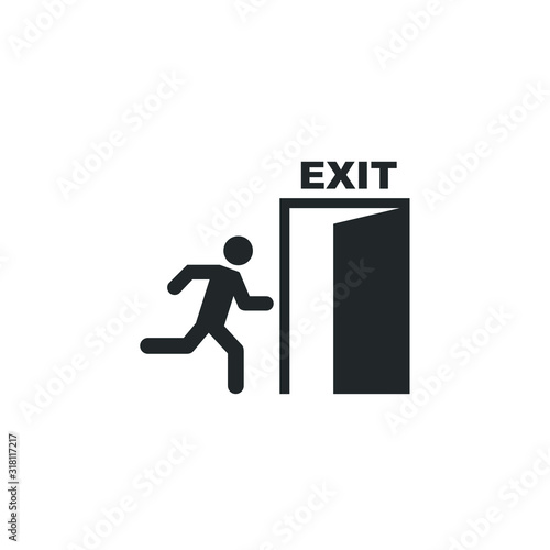 exit icon template color editable. exit symbol vector sign isolated on white background illustration for graphic and web design.