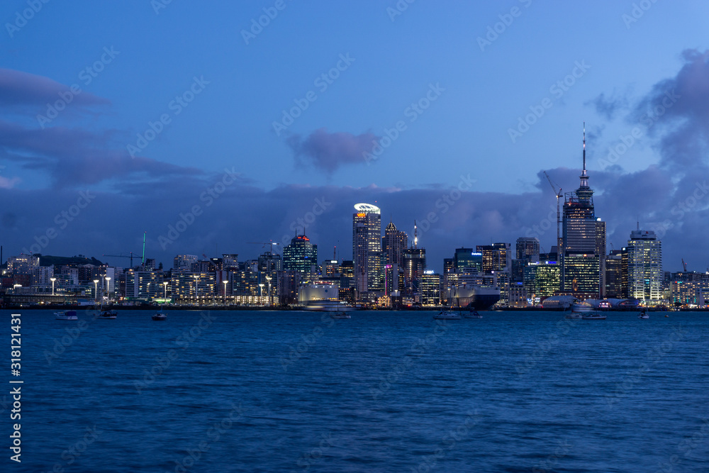 Naklejka premium The beautiful city view of Auckland from the other side