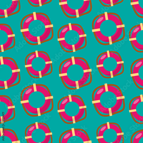 lifebuoy seamless pattern vector illustration background