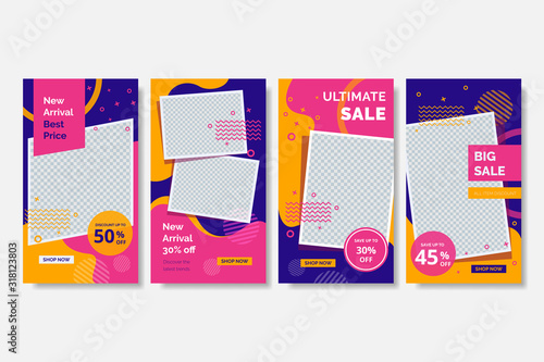 creative social media post design template. hipster banner sale design template