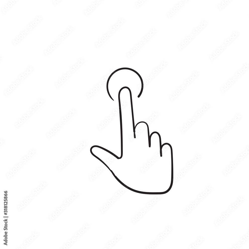 hand drawn pointing hand icon illustration with doodle cartoon style vector isolated hand drawn pointing hand icon illustration with doodle cartoon style vector isolated